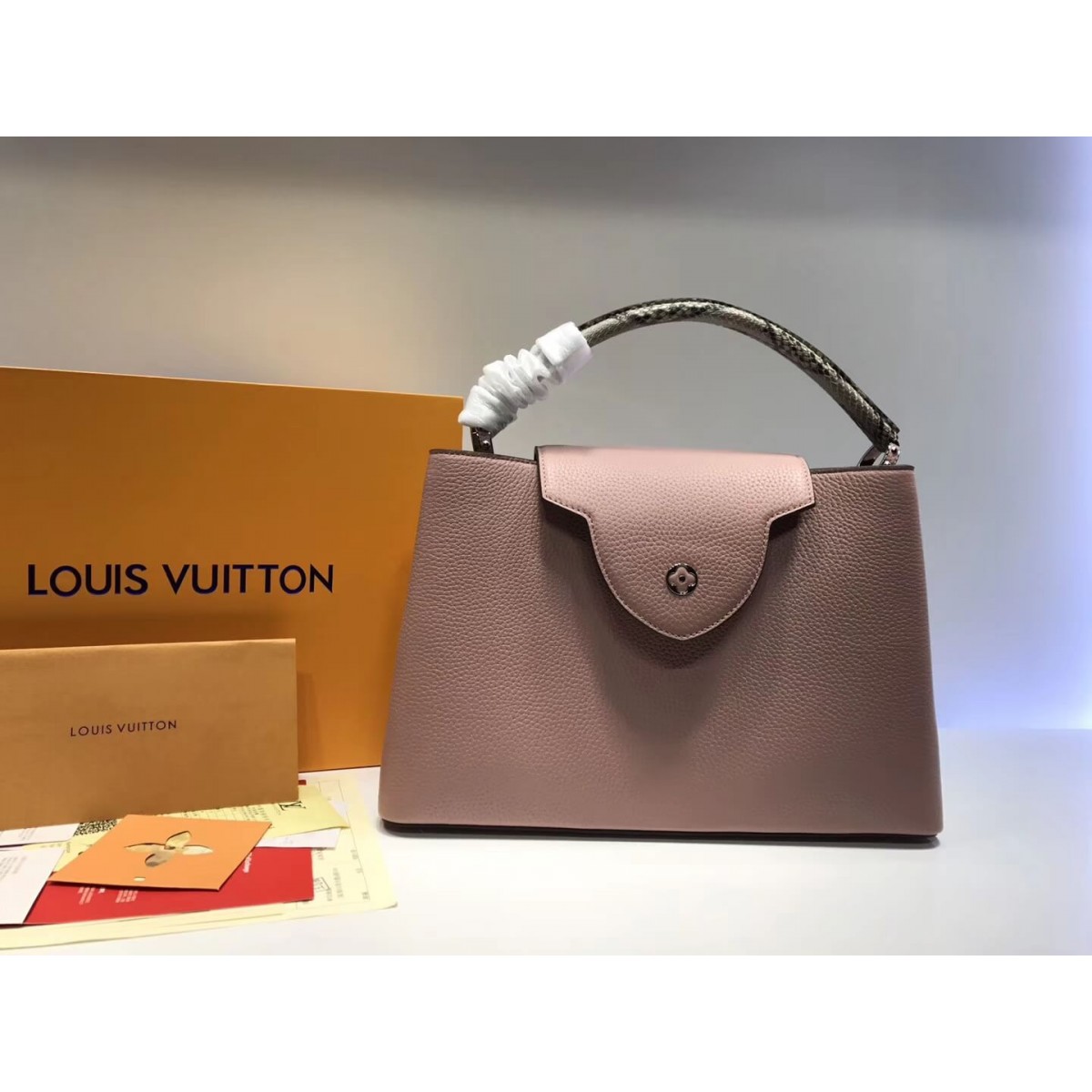 Louis Vuitton Taurillon Leather And Python Capucines MM N91711