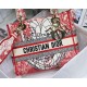 Christian Dior Medium Lady D-Lite Bag Red and White D-Royaume d&#039;Amour Embroidery M0565