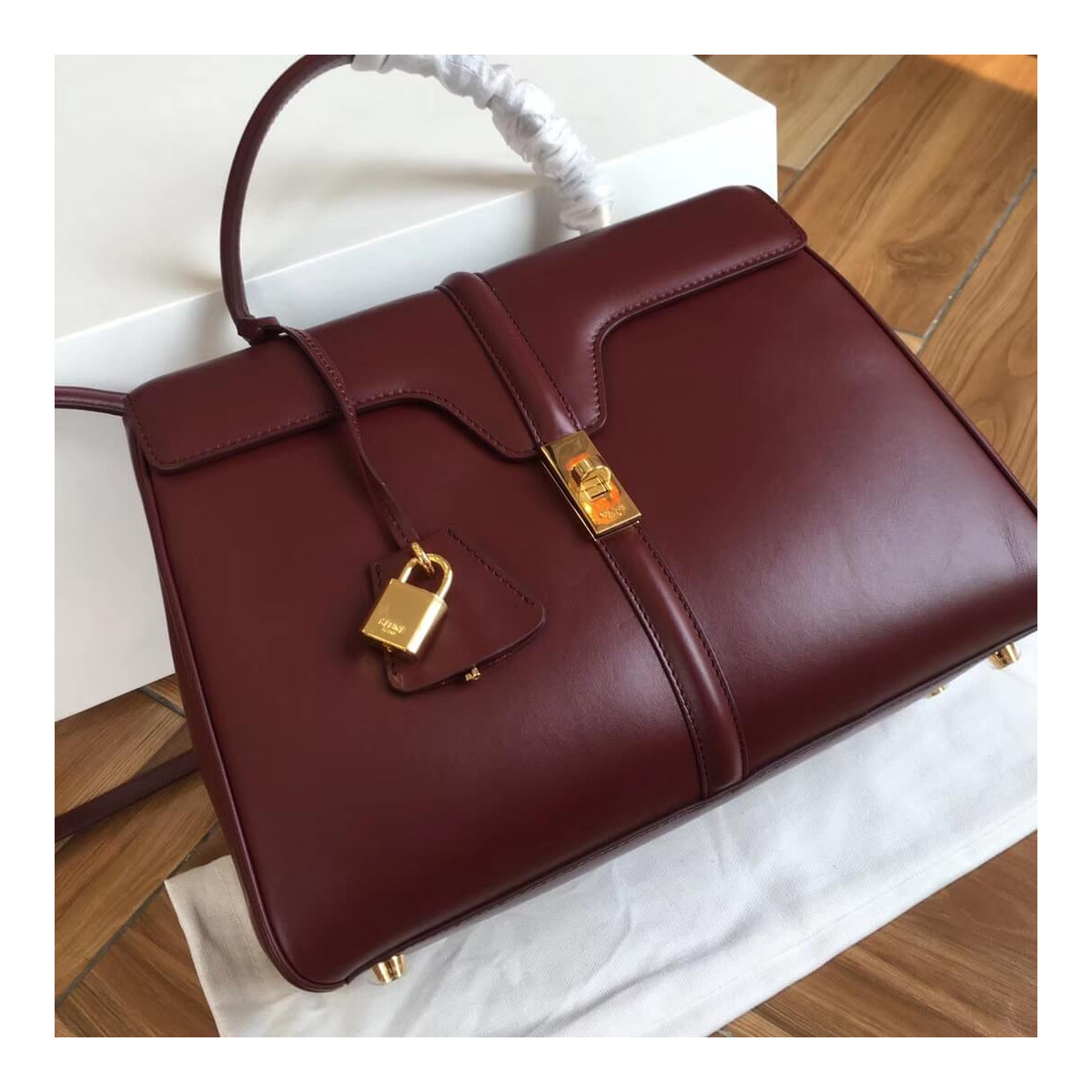 Celine Medium 16 Bag In Satinated Calfskin 187373