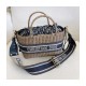 Christian Dior Wicker Basket Shoulder Bag Blue Oblique M7601