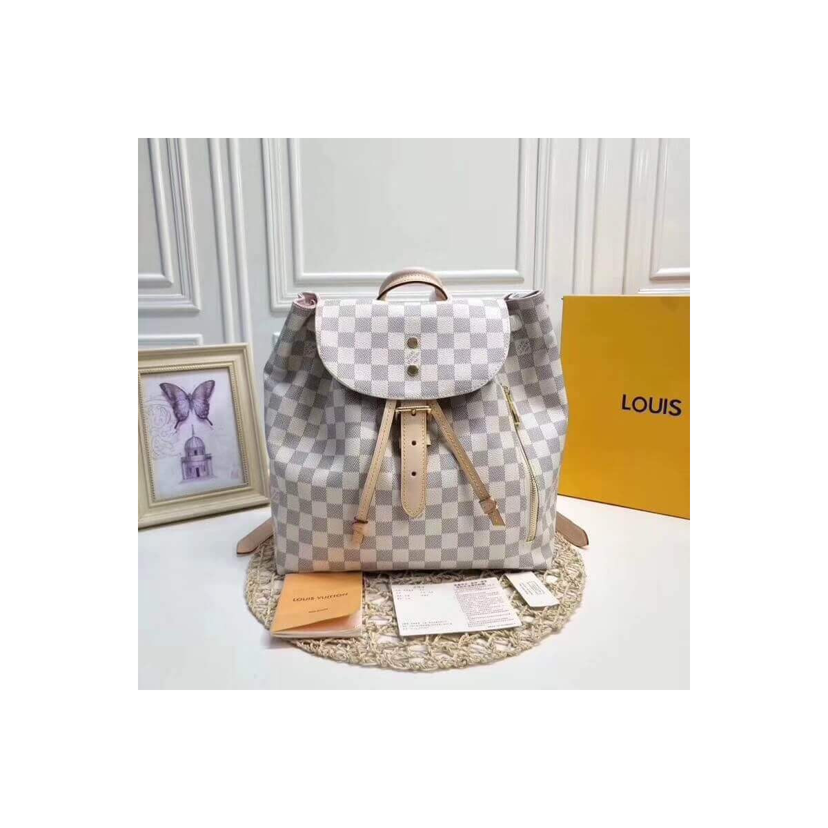 Louis Vuitton Damier Azur Canvas Sperone Backpack N41578