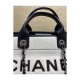 Chanel Wool Felt Deauville Shopping Bag A60598 White/Black