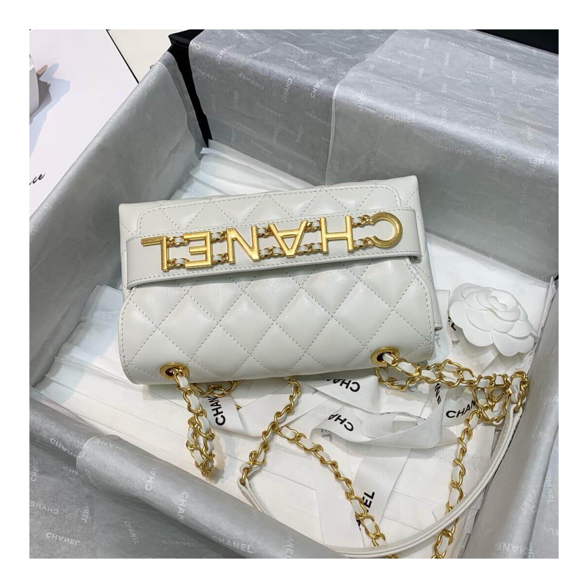 Chanel Front Logo Small Flap Bag AS1490