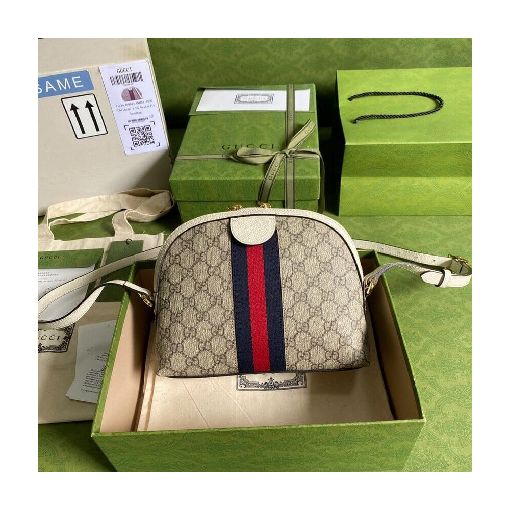 Gucci Ophidia GG Small Shoulder Bag in White GG Canvas