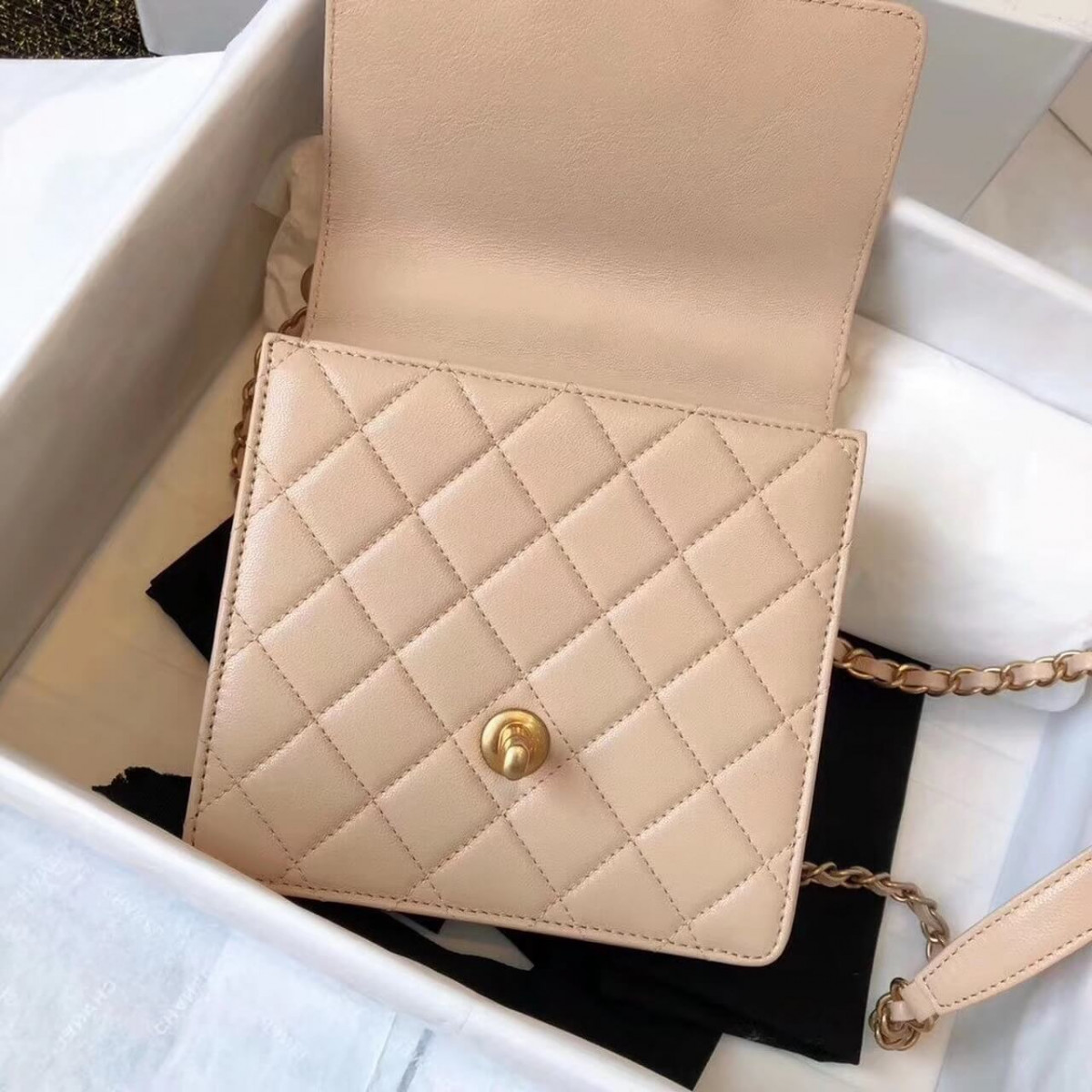 Chanel Small Pearl Chain Flap Bag AS0584