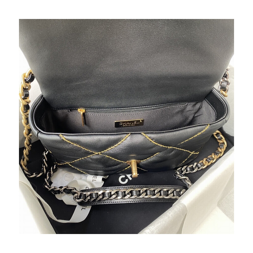 Chanel 19 Flap Bag Black AS1160 B03215