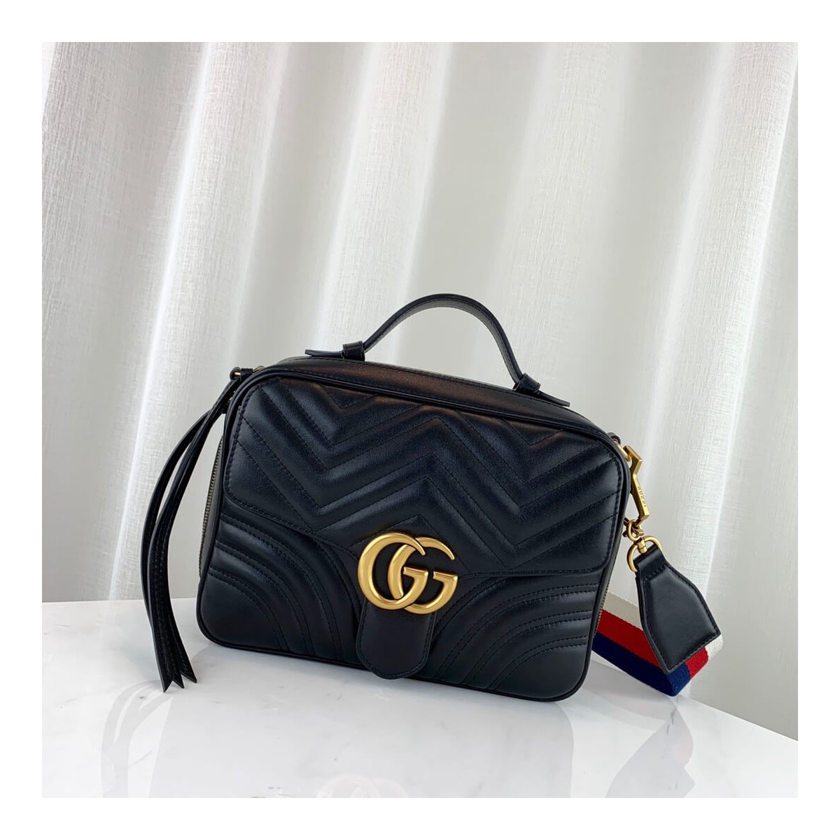 Gucci GG Marmont Matelasse Top Handle Bag 498100