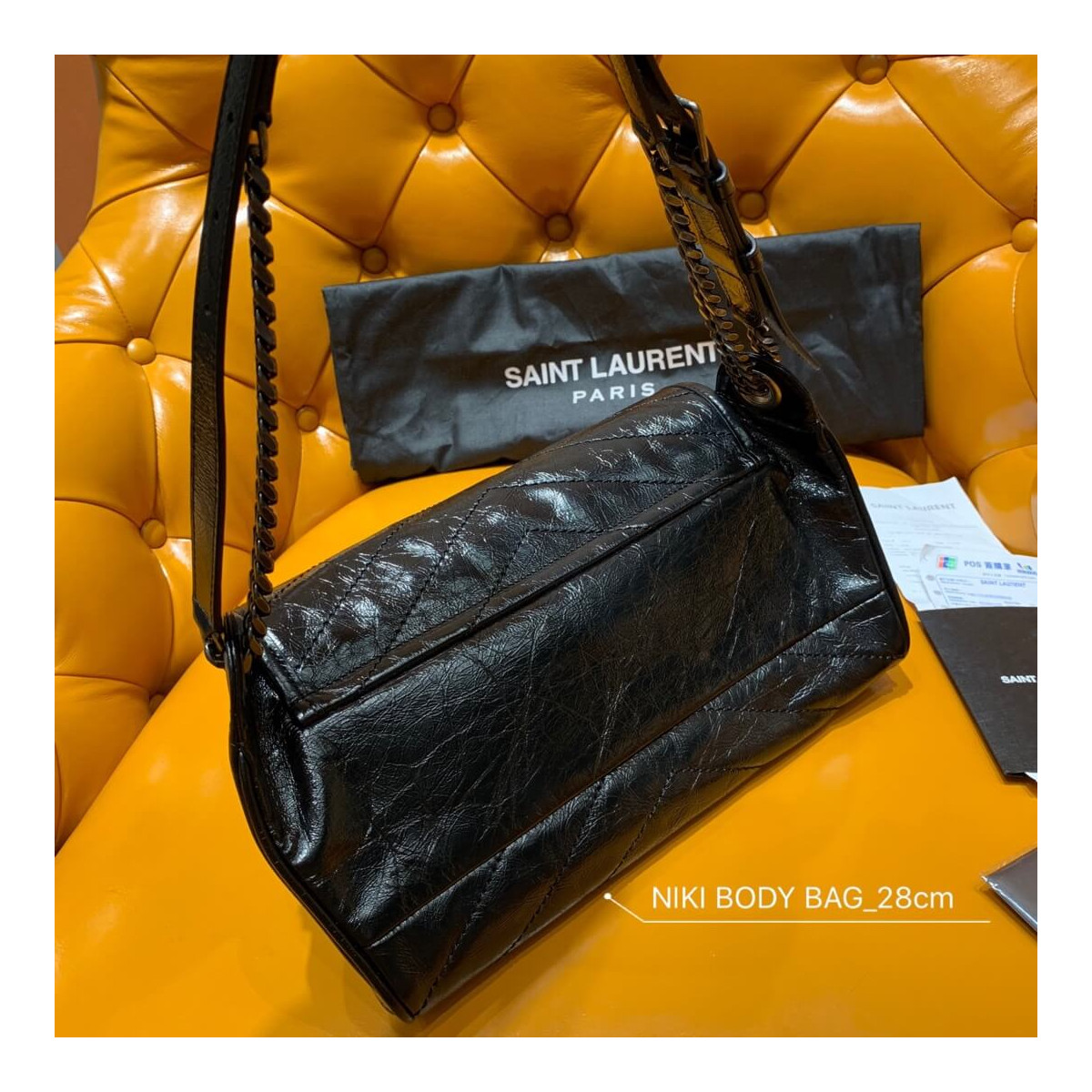 Saint Laurent Niki Body Bag In Crinkled Vintage Leather 577124