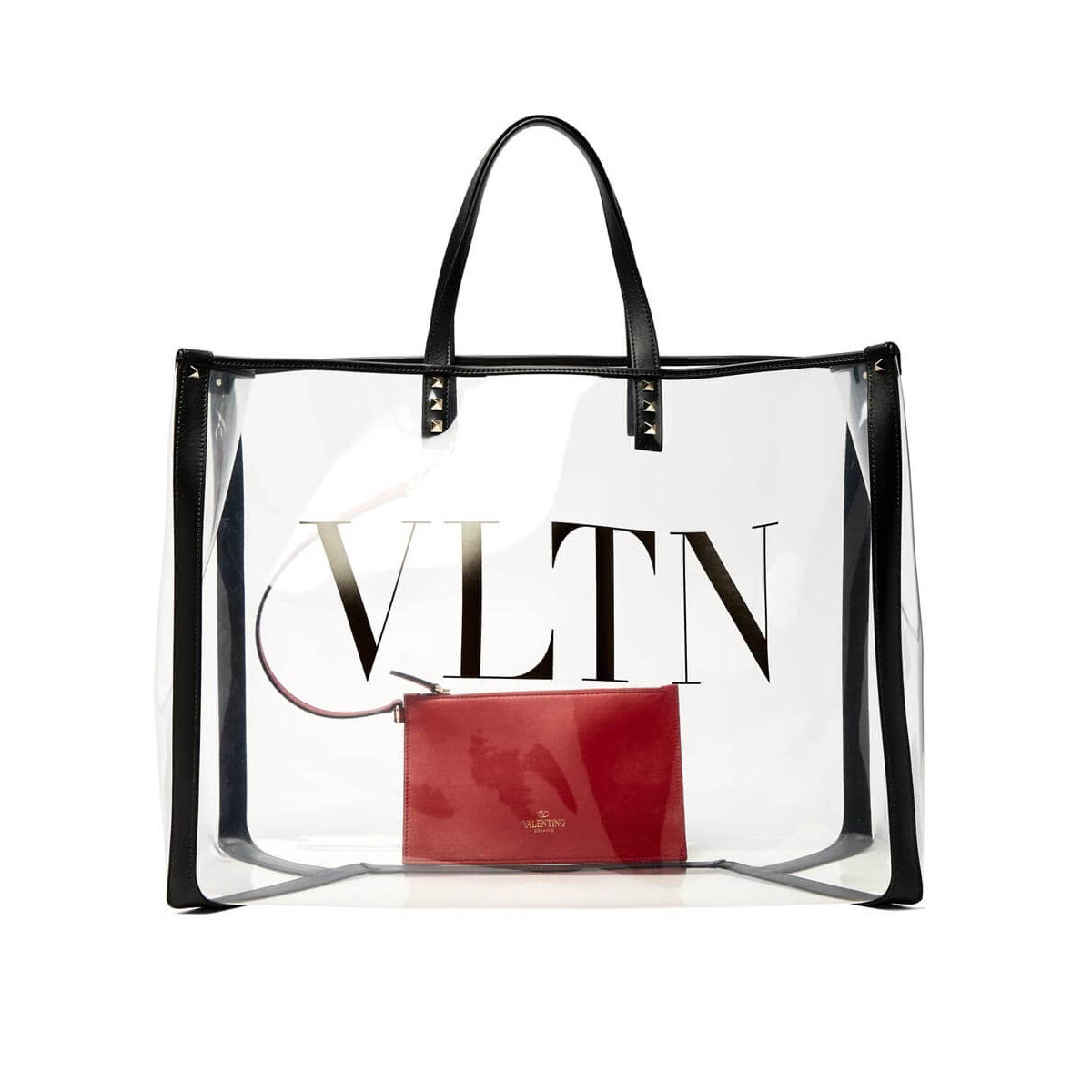 Valentino Garavani Grande Plage Medium PVC &amp; Leather Tote Bag 9008