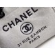 Chanel Deauville Tote 38cm Canvas Bag A66941 White / Black