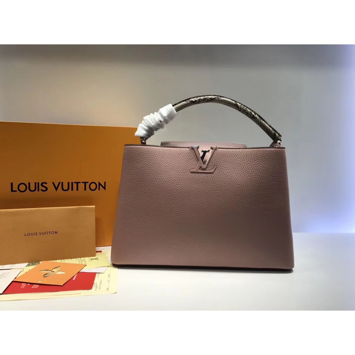 Louis Vuitton Taurillon Leather And Python Capucines MM N91711