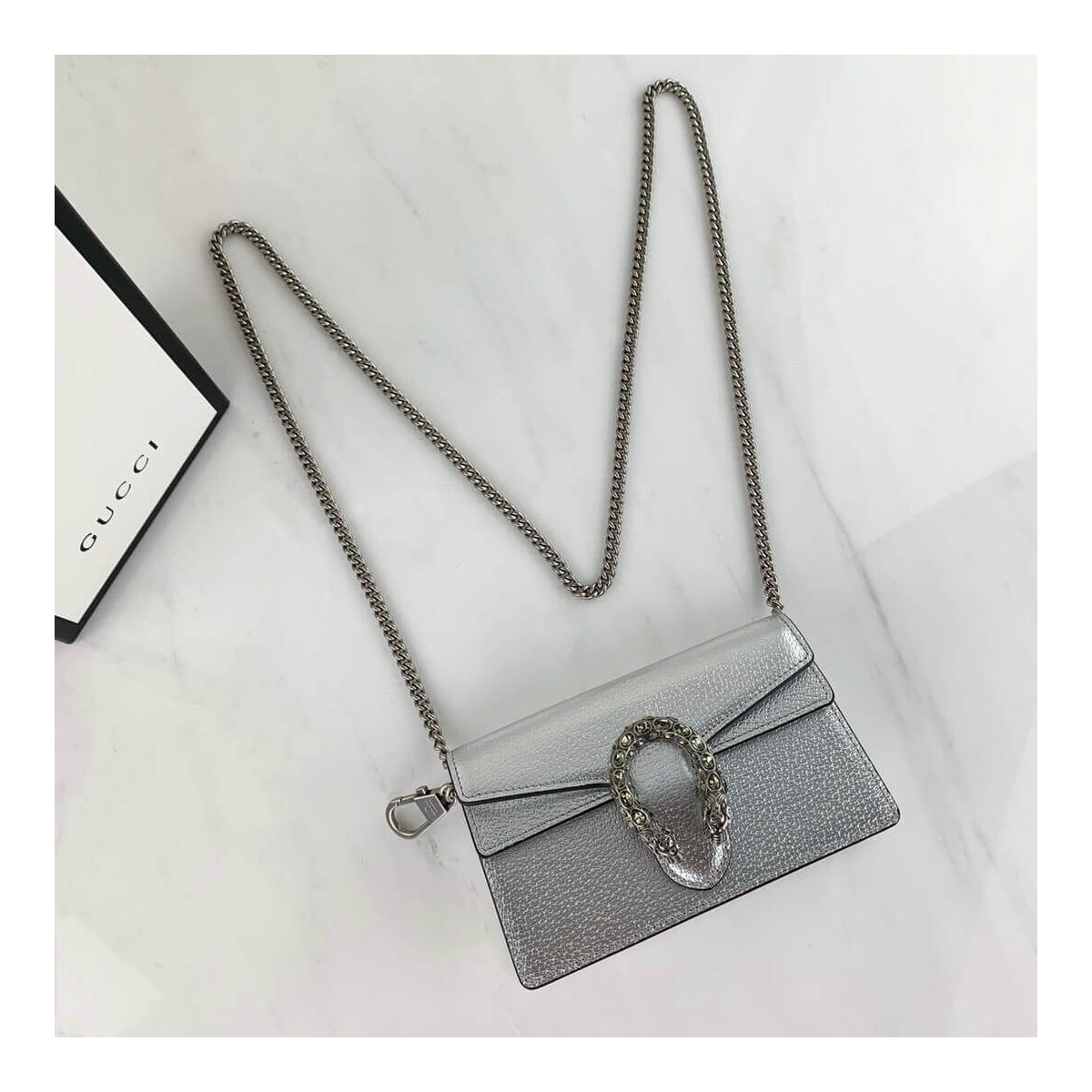 Gucci Silver Dionysus Super Mini Bag 476432