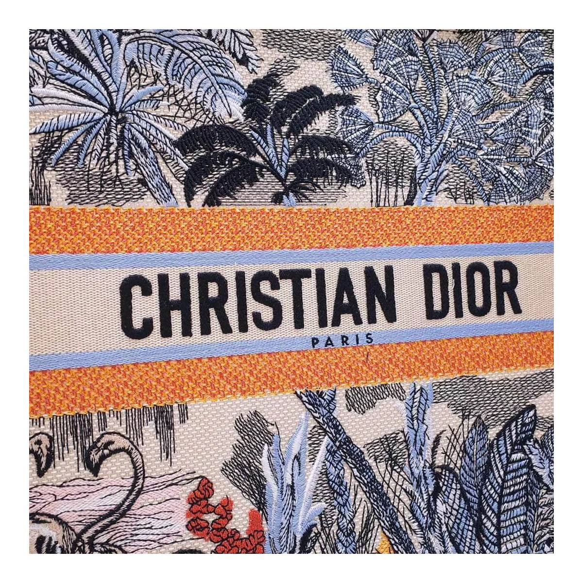 Christian Dior Book Tote Bag In Embroidered Canvas M1286