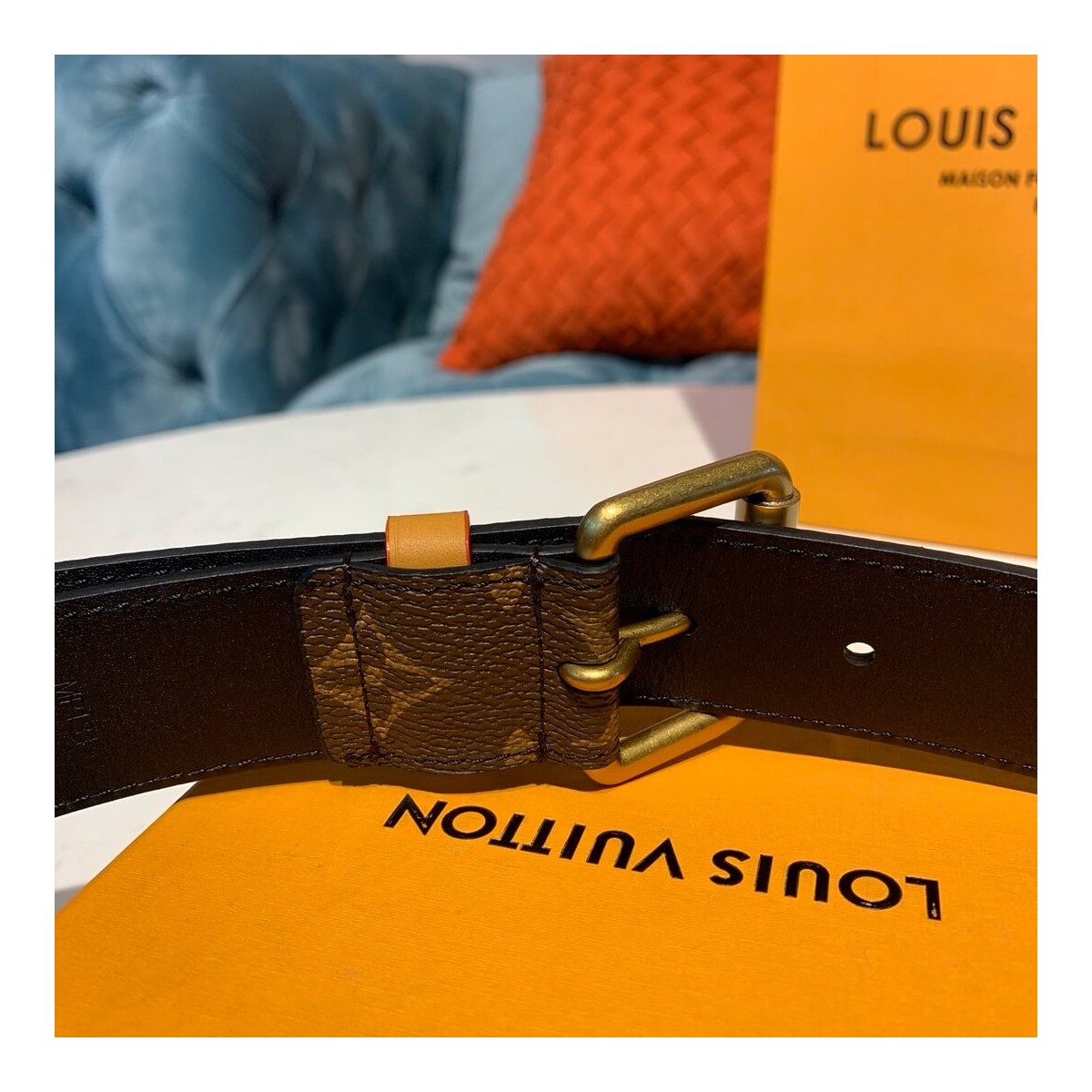 Louis Vuitton Signature 35mm Belt MP134U