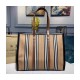 Burberry Logo and Stripe E-canvas Portrait Tote Bag 80223771