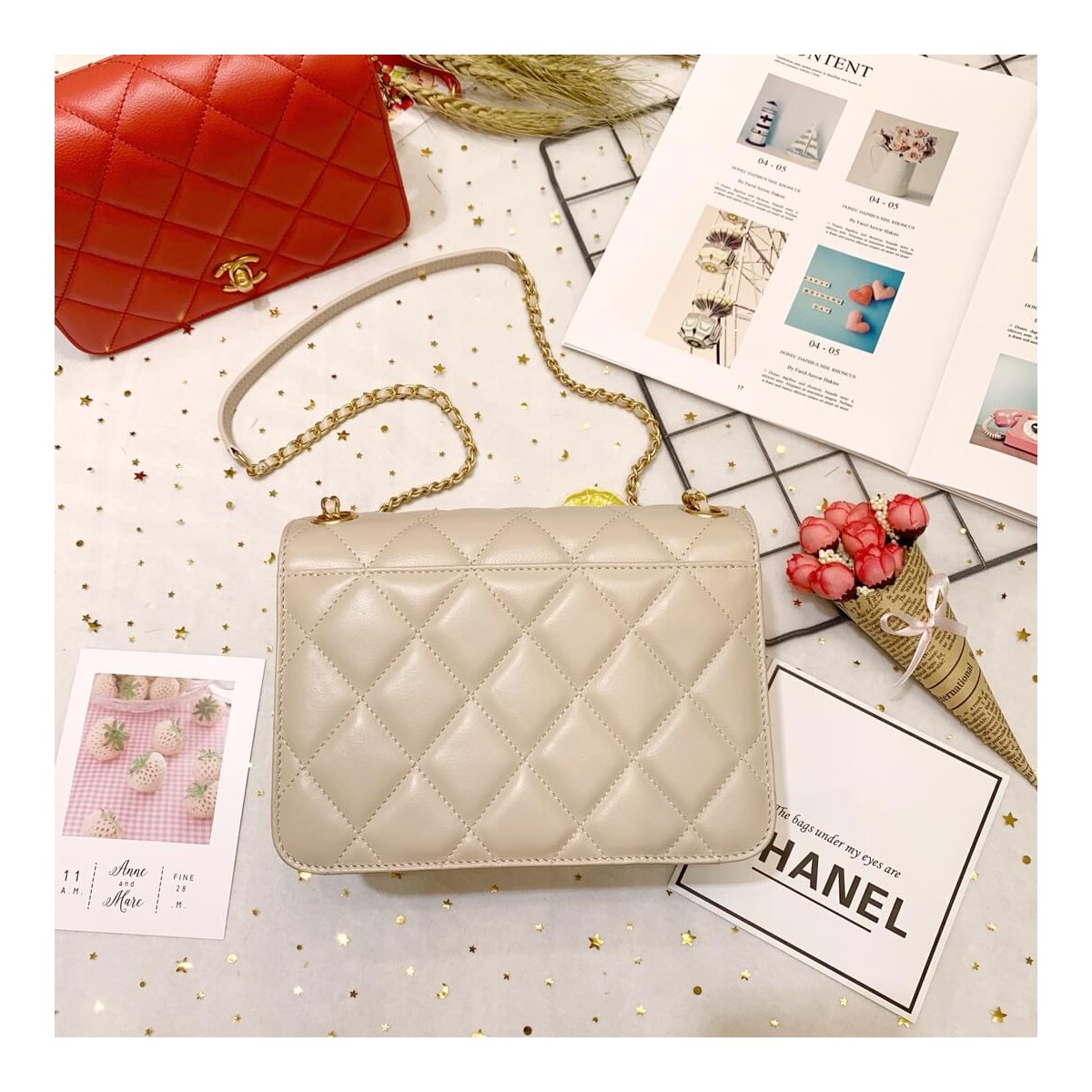 Chanel Calf Leather Single Flap Bag AS8869