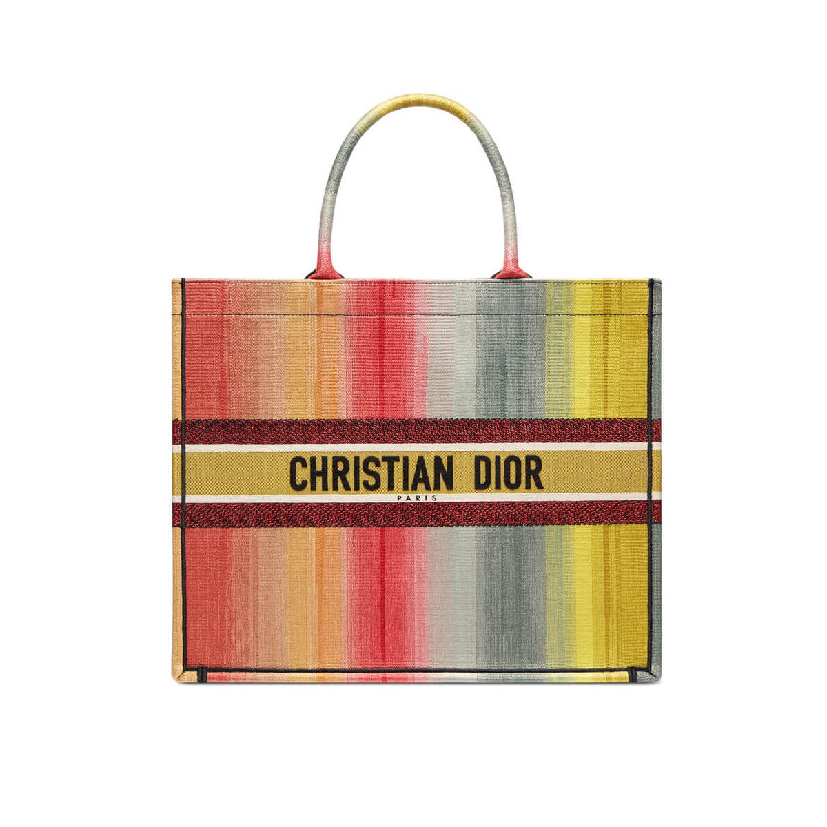 Dioraura Dior Book Tote Multicolor Stripe Embroidery M1286