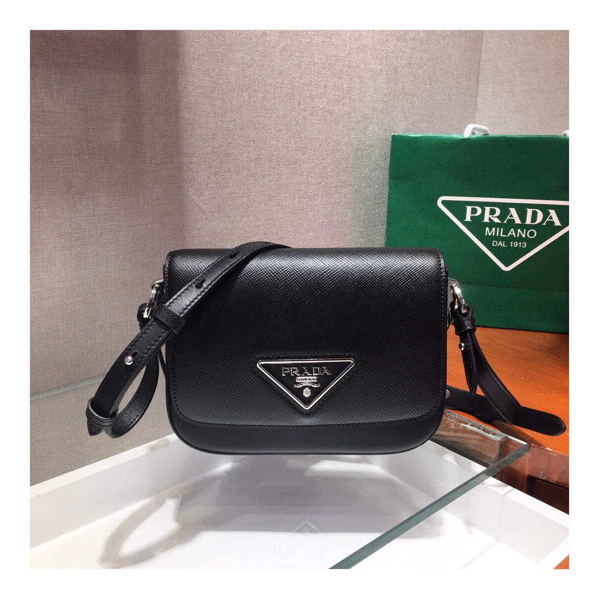 Prada Saffiano Leather Shoulder Bag 1BD249