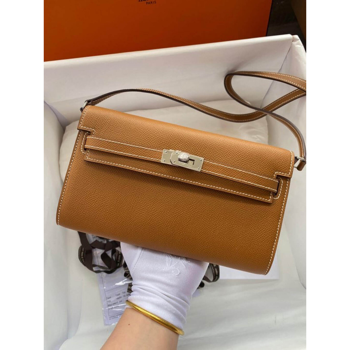 Hermes Kelly Wallet to Go Woc 499041 Brown