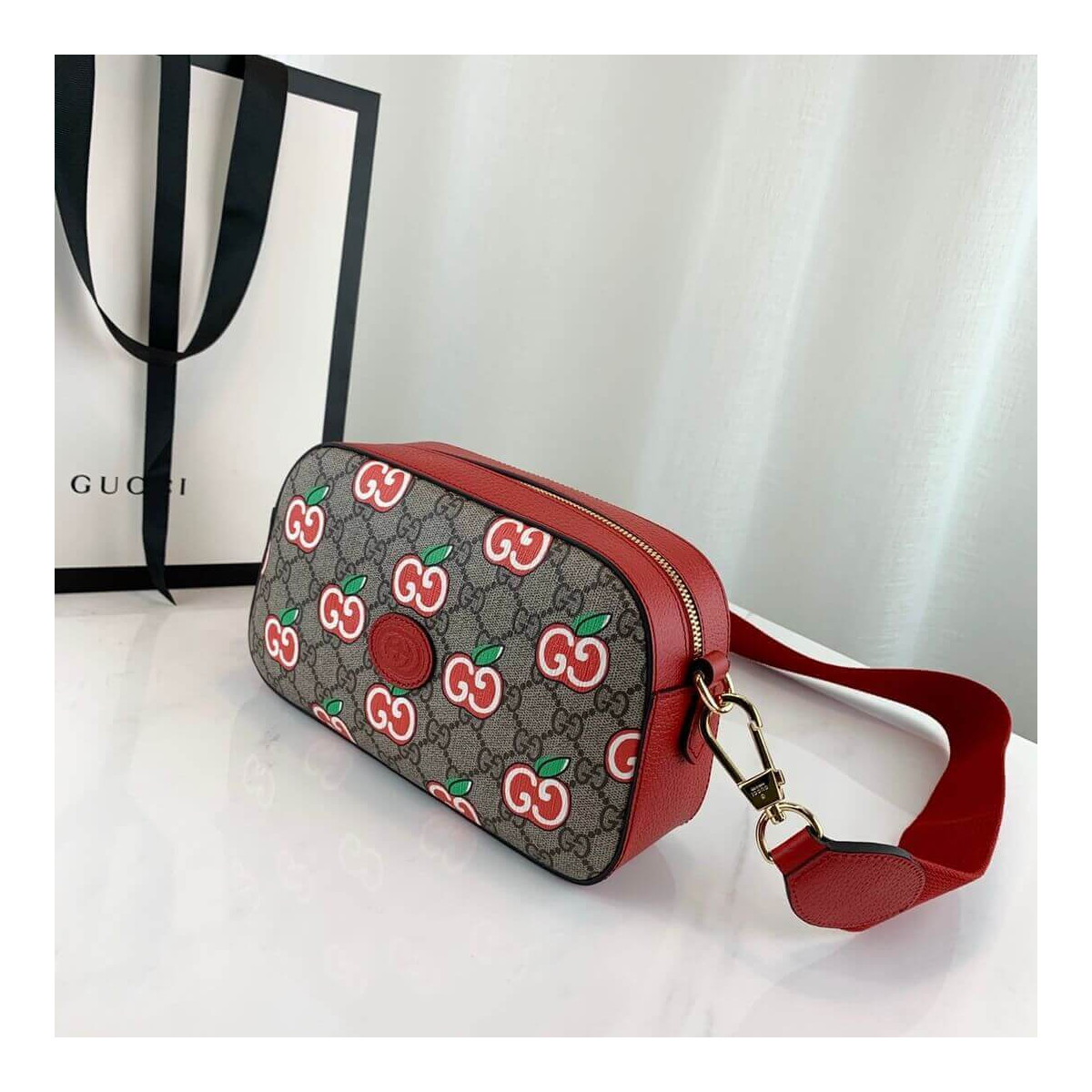 Gucci GG Apple Print Small Shoulder Bag 574886