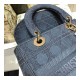 Christian Dior Textile Fabric Medium Lady Dior Bag L4455