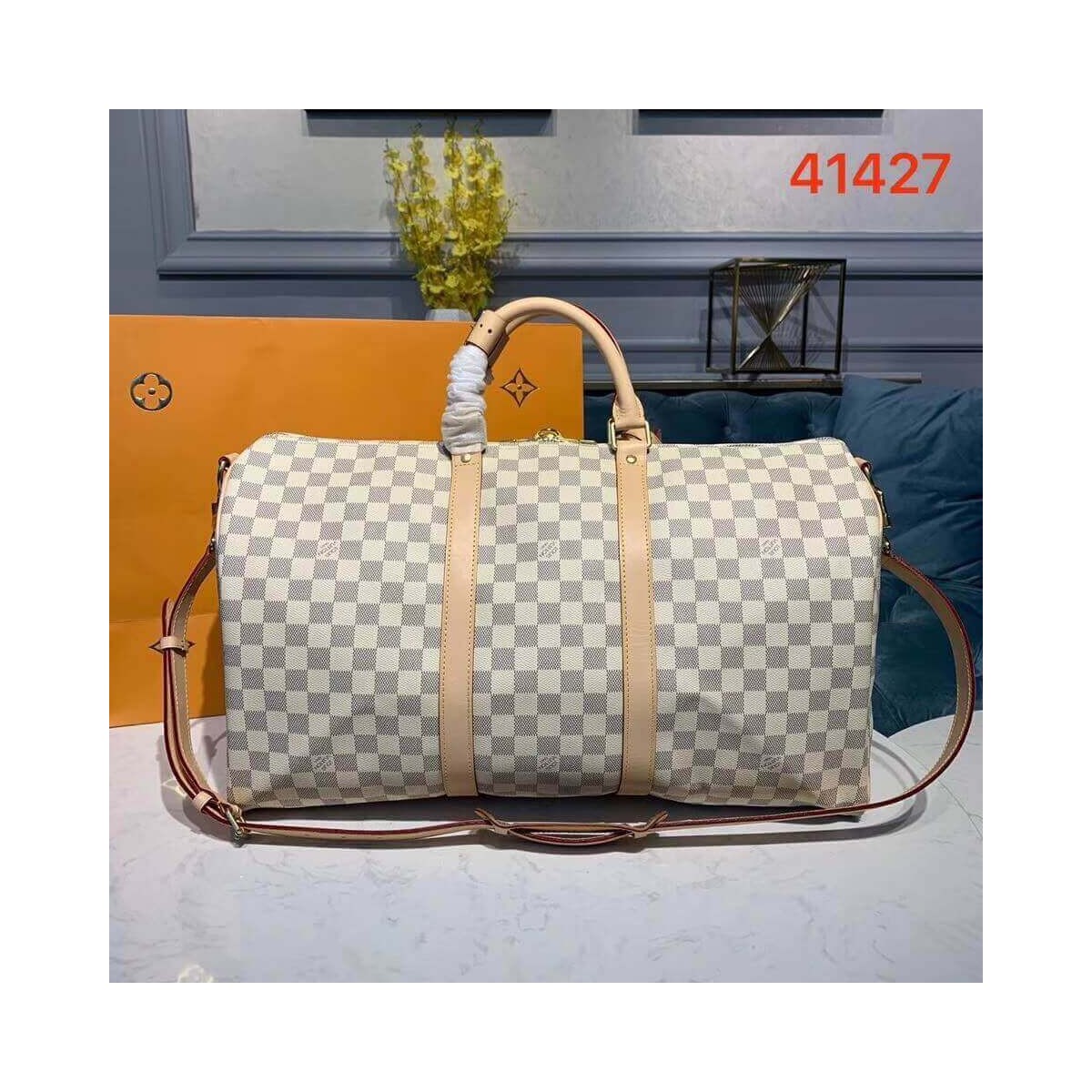 Louis Vuitton Damier Azur Keepall Bandouliere 50 N41427