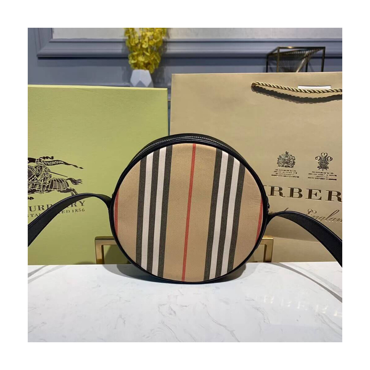 Burberry Icon Stripe Cotton Crossbody Bag 80112291