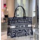 Dior Small Book Tote Blue Toile de Jouy Reverse Embroidery M1296