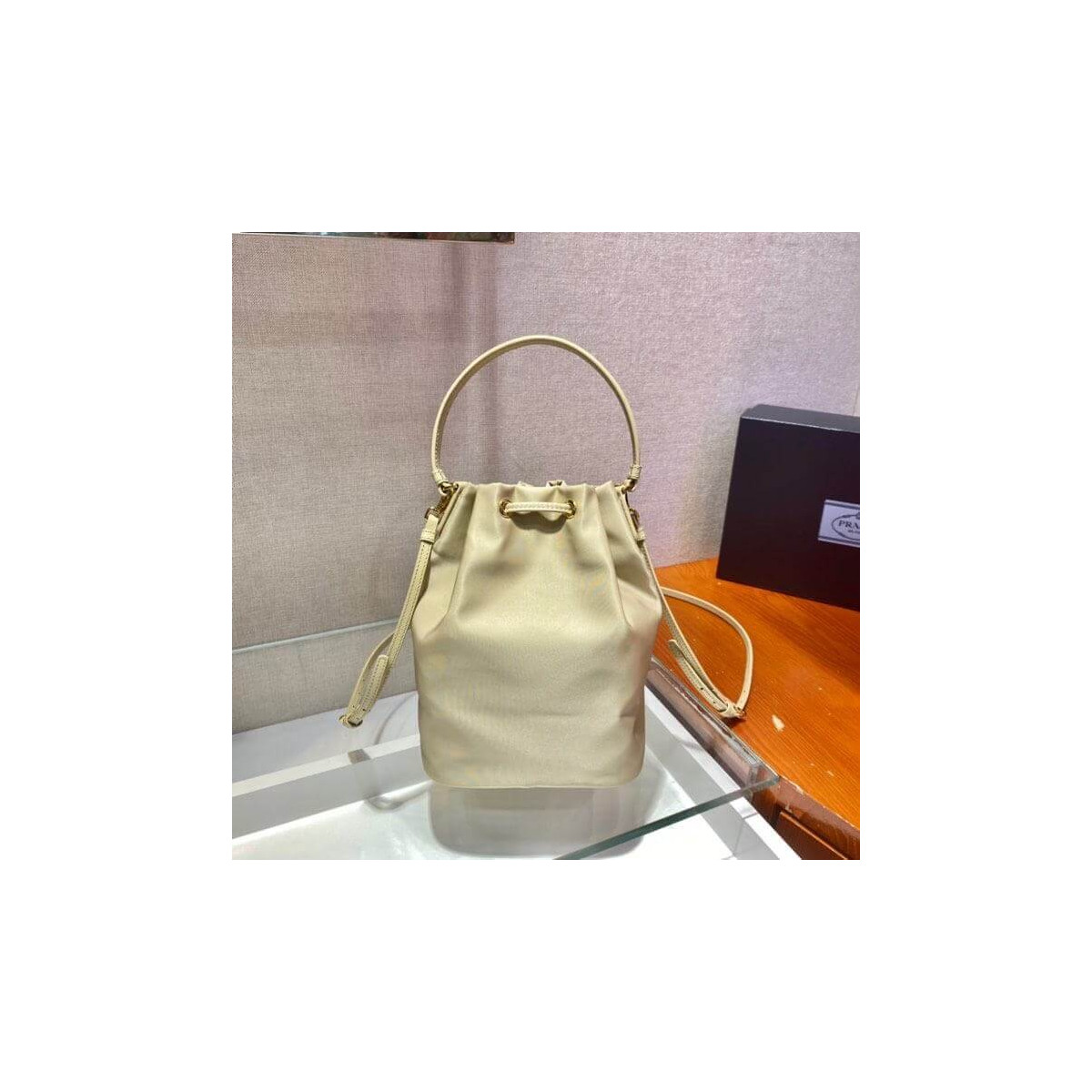 Prada Duet Leather Shoulder Bag 1BH038