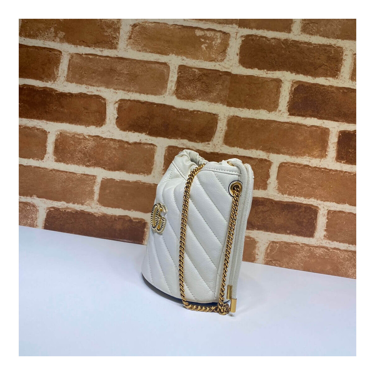 Gucci GG Marmont Mini Bucket Bag 575163 White