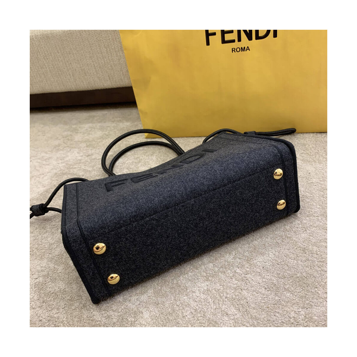 Fendi Logo Wool Shopper 8BH379