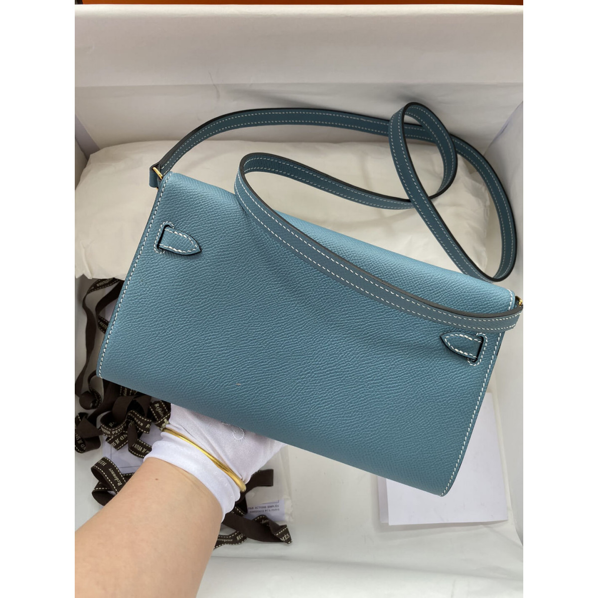 Hermes Kelly Wallet to Go Woc 499041 Blue