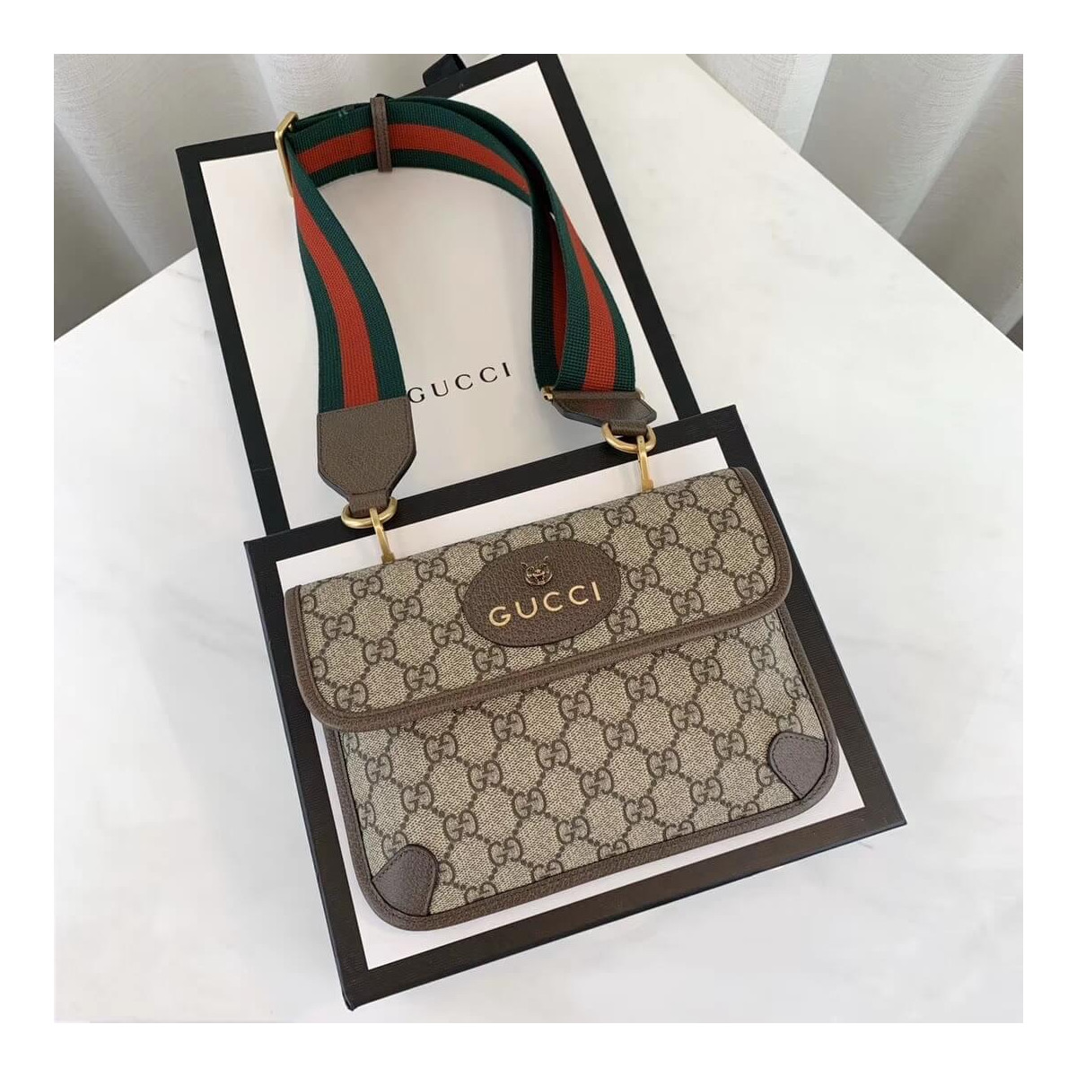 Gucci GG Supreme 489617 Coffee