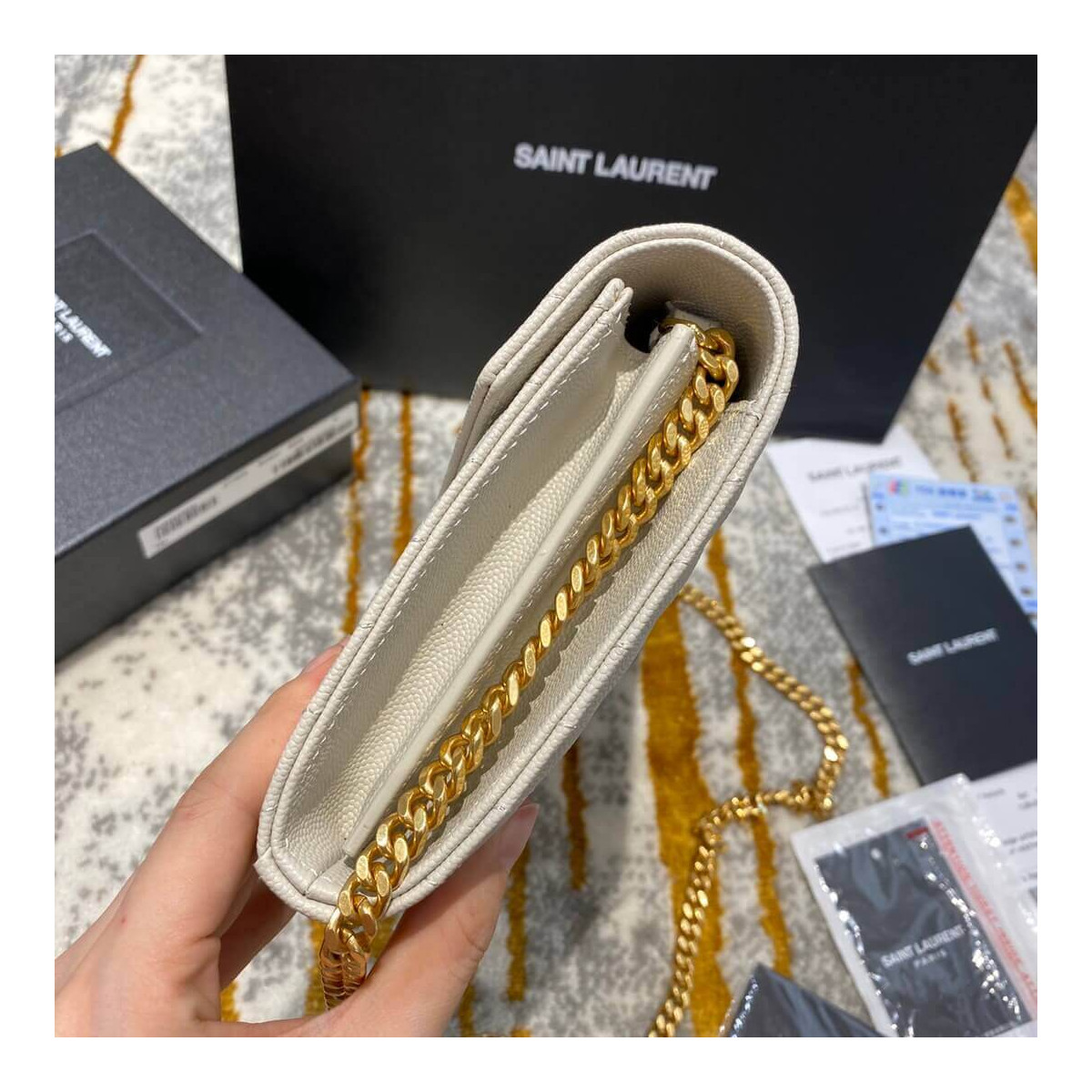 Saint Laurent Monogram Envelope Chain Wallet 377828