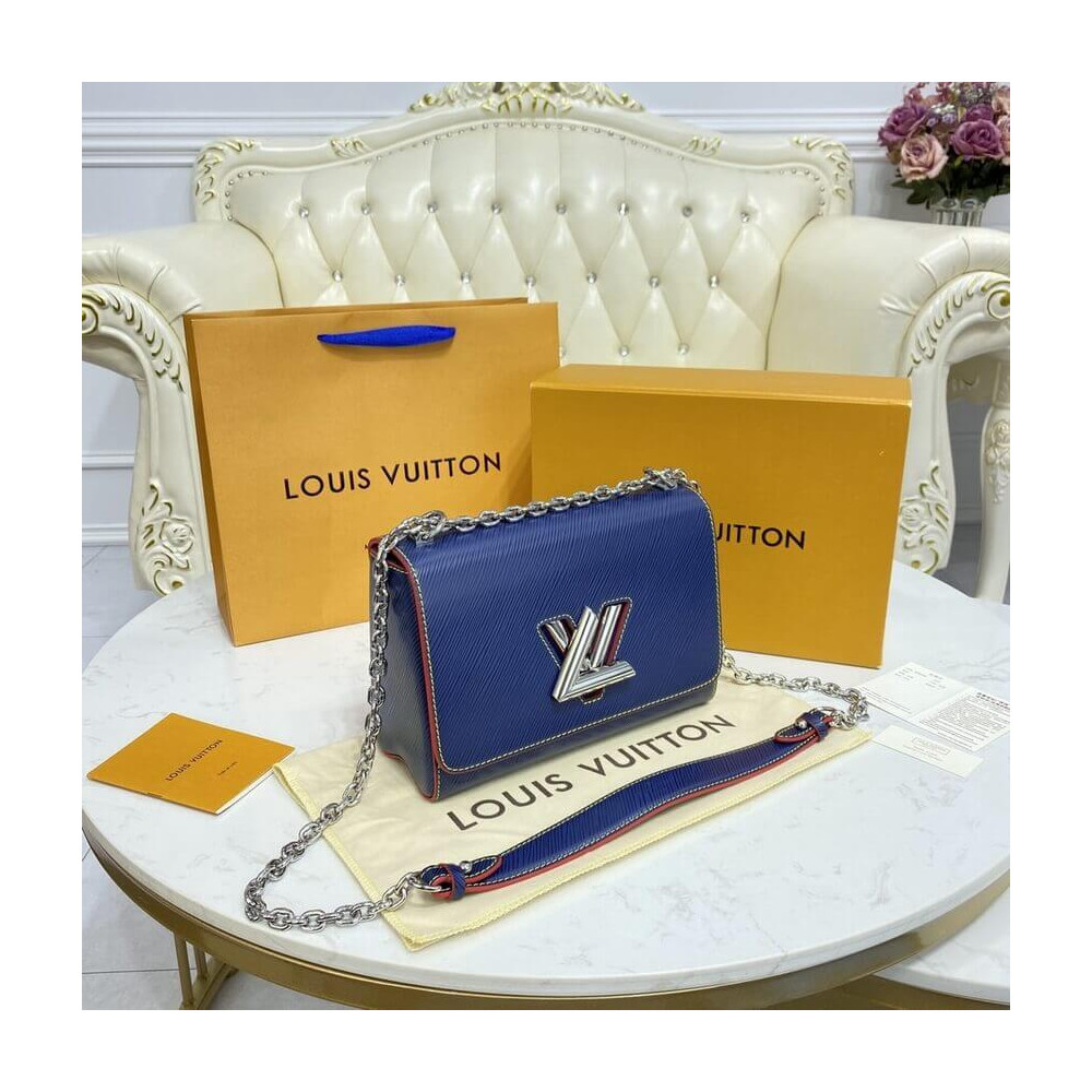 Louis Vuitton Epi Leather Twist MM M50282 Navy Blue/Red