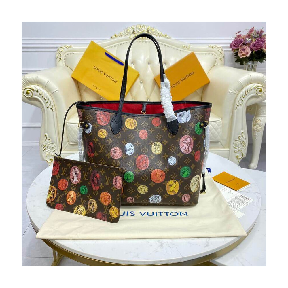 Louis Vuitton Monogram Cameo Printed Neverfull MM M45923