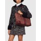 Gucci Ophidia Medium Tote With Web in Burgundy GG Canvas 631685