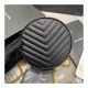 Saint Laurent Vinyle Round Camera Bag In Chevron-quilted Grain Leather 6104361