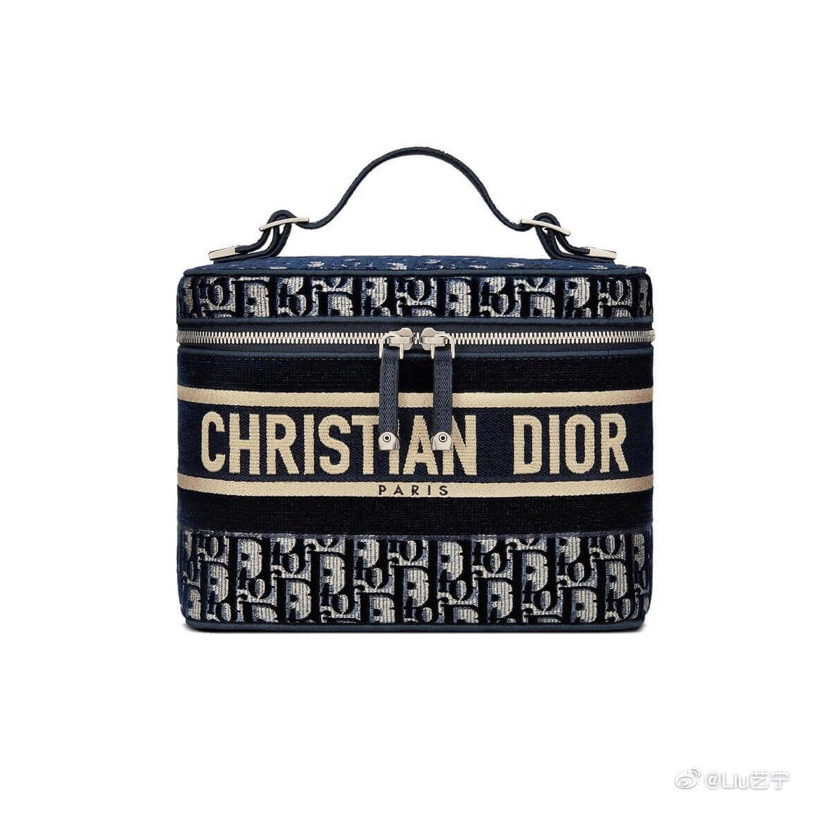 Dior Oblique Embroidered Velvet Diortravel Vanity Case S5480V