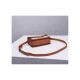 Celine Teen Triomphe Bag in Textile and Natural Calfskin 188882 Tan/White