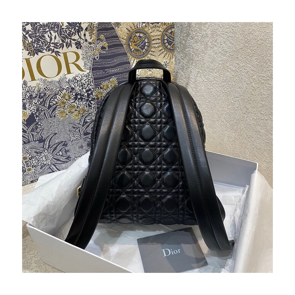 Christian Dior Black Cannage Lambskin Small Backpack M9221