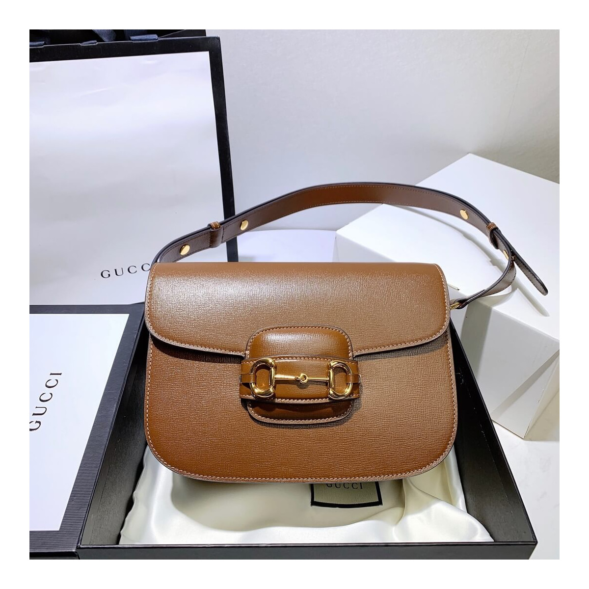 Gucci 1955 Horsebit Leather Shoulder Bag 602204