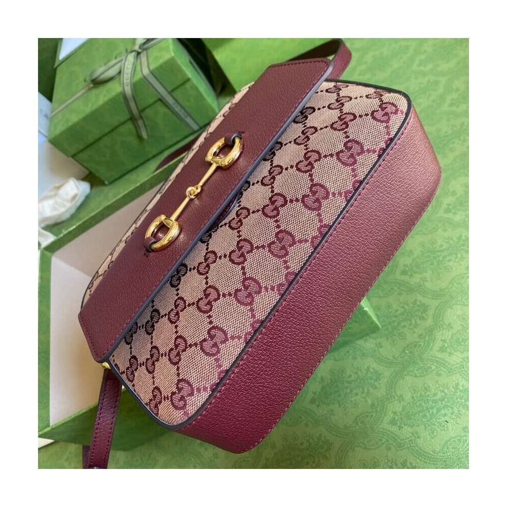 Gucci Horsebit 1955 Small Bag in Burgundy 645454