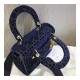 Dior Medium Lady D-Lite Bag Embroidered Velvet M0565O