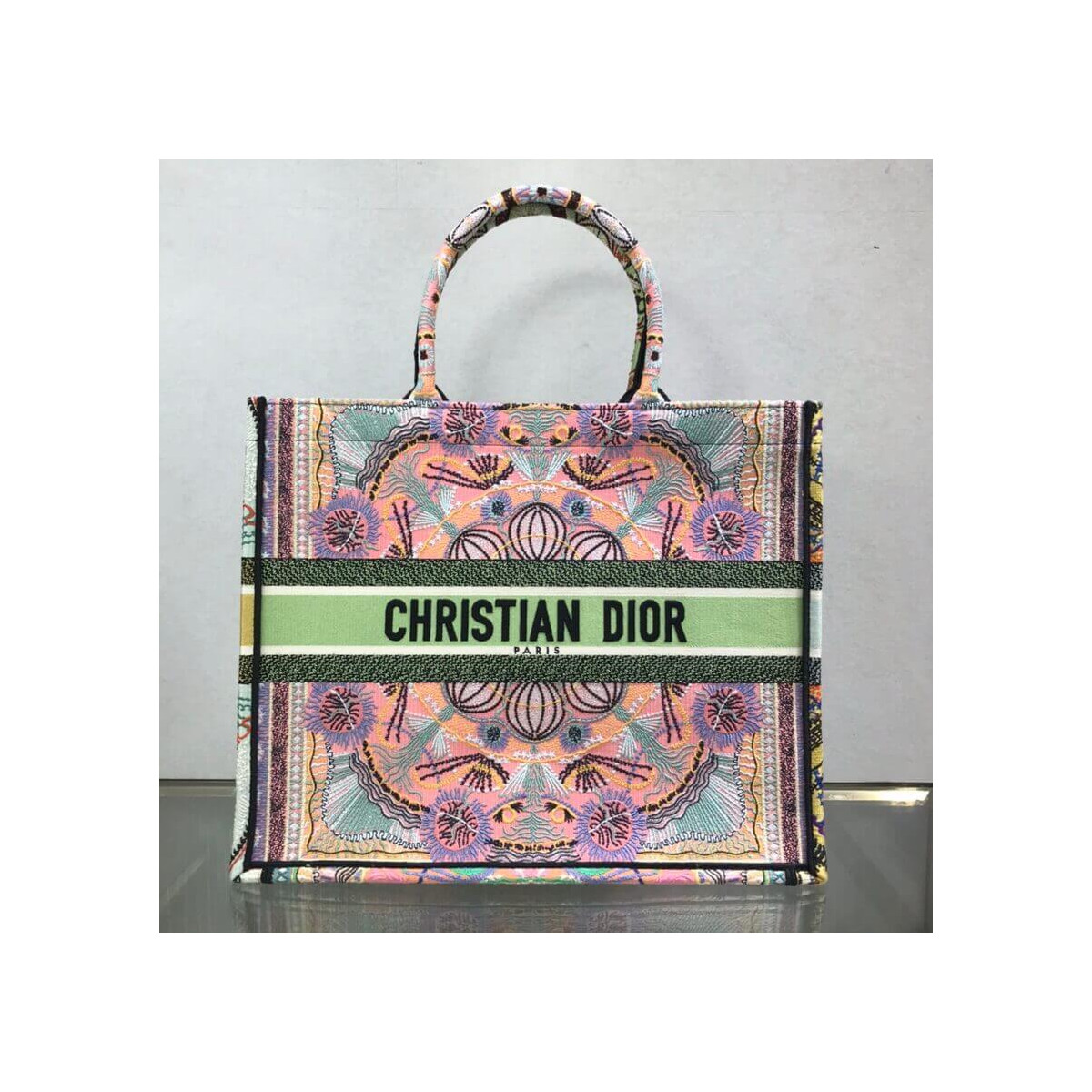 Dior Book Tote Multicolor In Lights Embroidery M1286