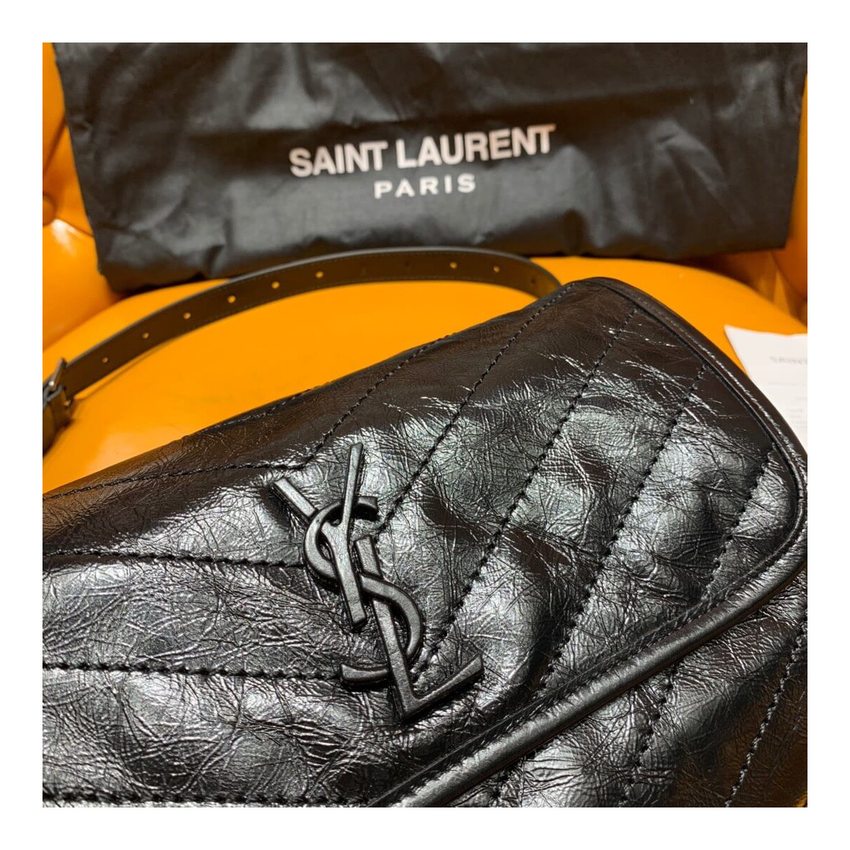 Saint Laurent Niki Body Bag In Crinkled Vintage Leather 577124