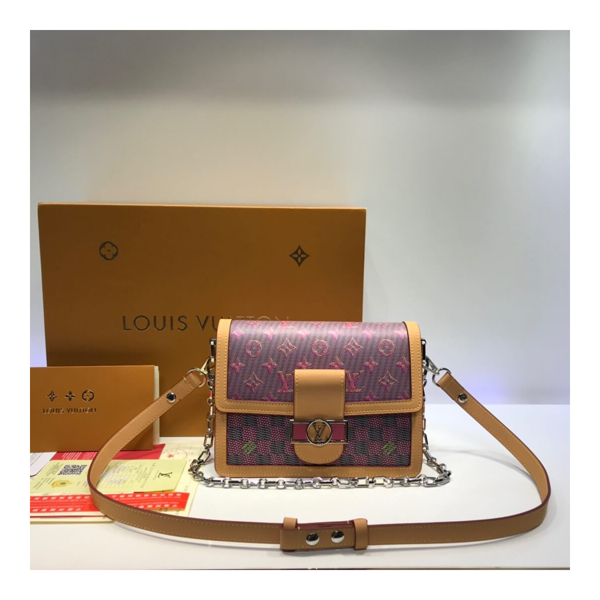 Louis Vuitton Printed Calf Leather Dauphine MM M55452