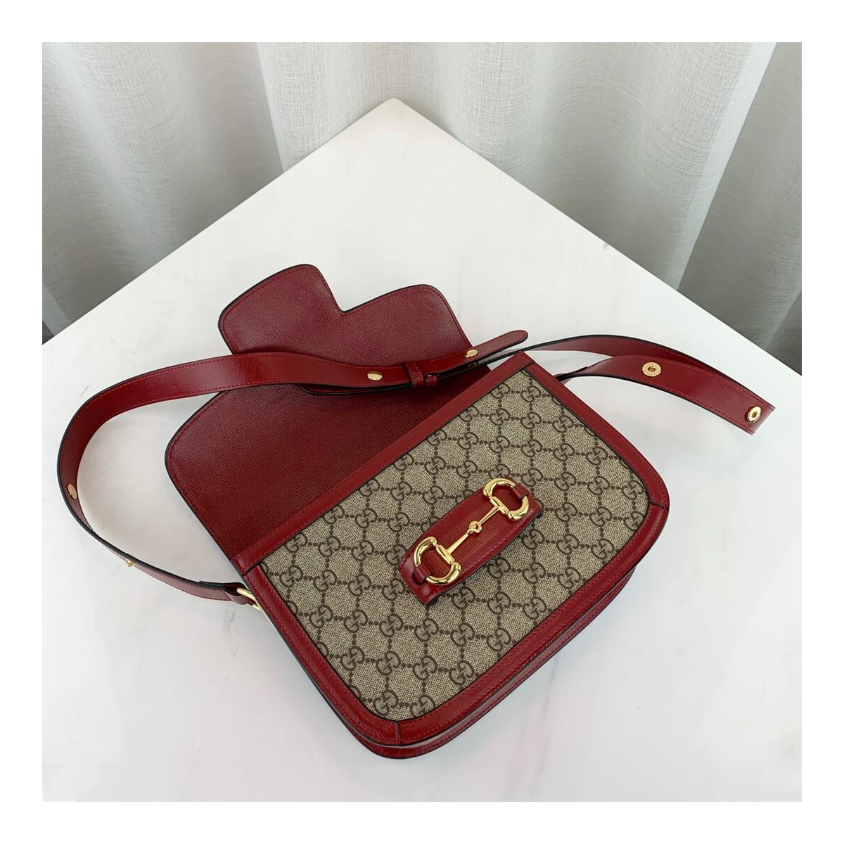 Gucci 1955 Horsebit GG Supreme Shoulder Bag 602204