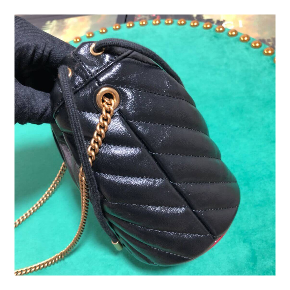 Gucci GG Marmont Mini Bucket Bag 575163 Black