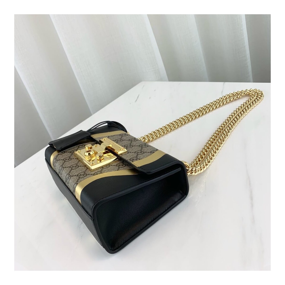 Gucci Padlock Small GG Shoulder Bag 432182 Black